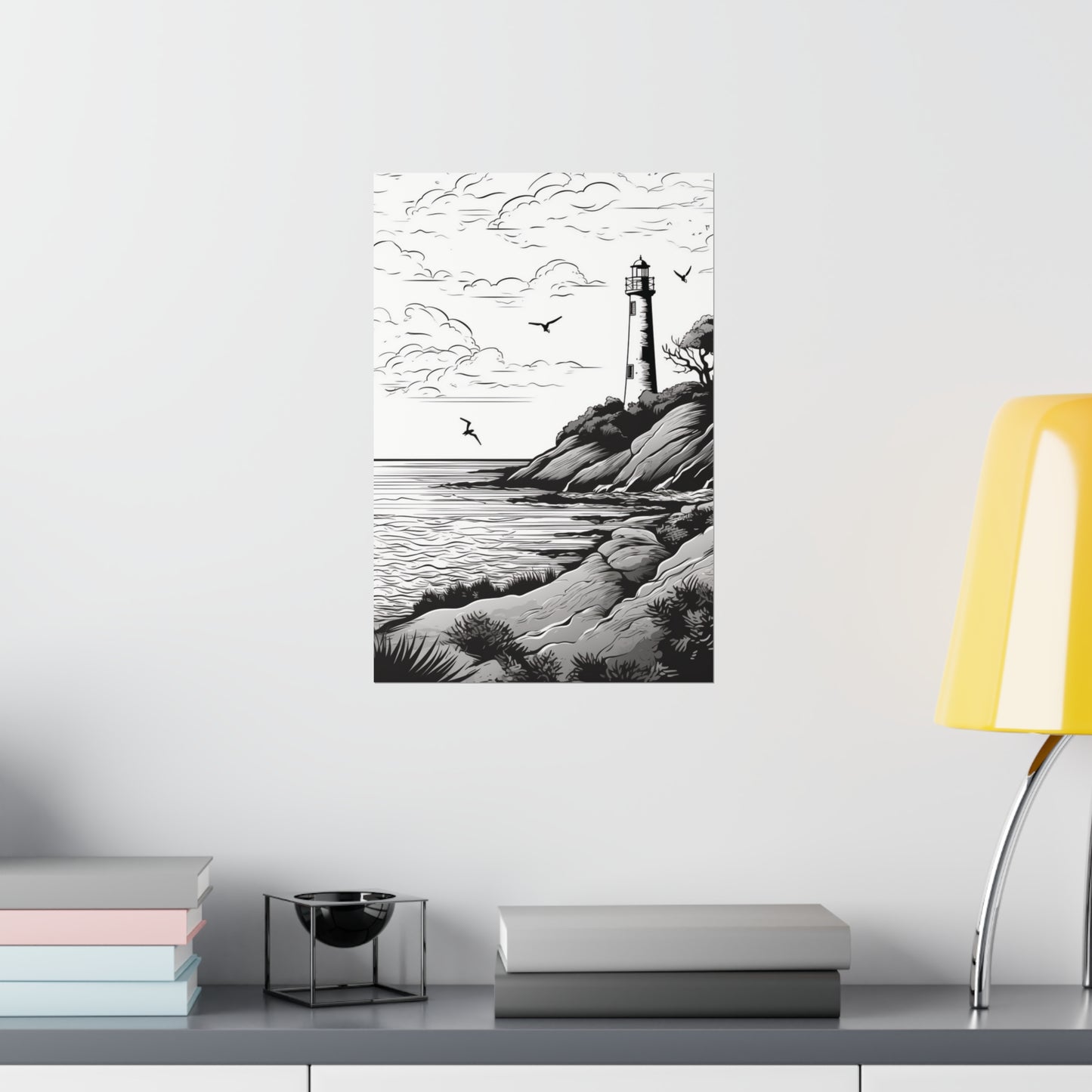 Coloring Poster (Seaside Lighthouse)