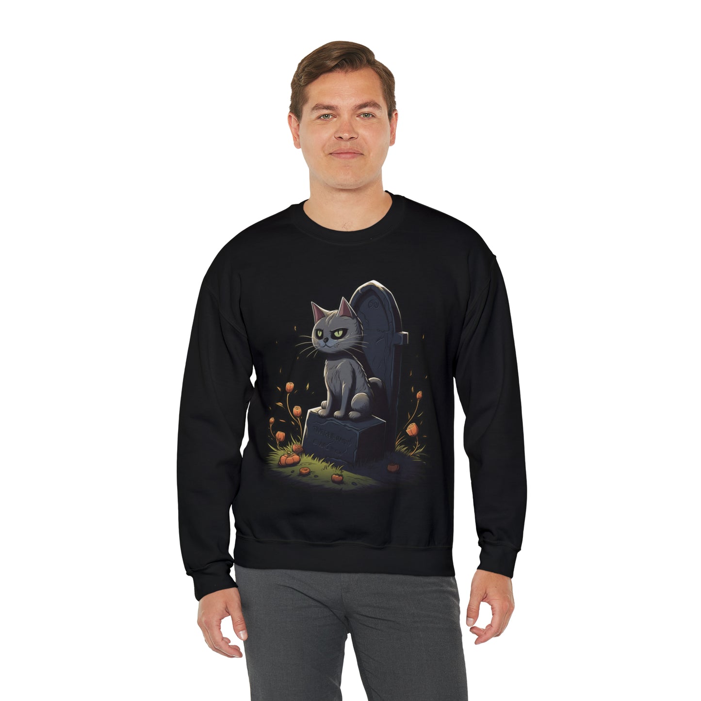 Spooky Season Cat Sweatshirt (Sizes S - 5XL)