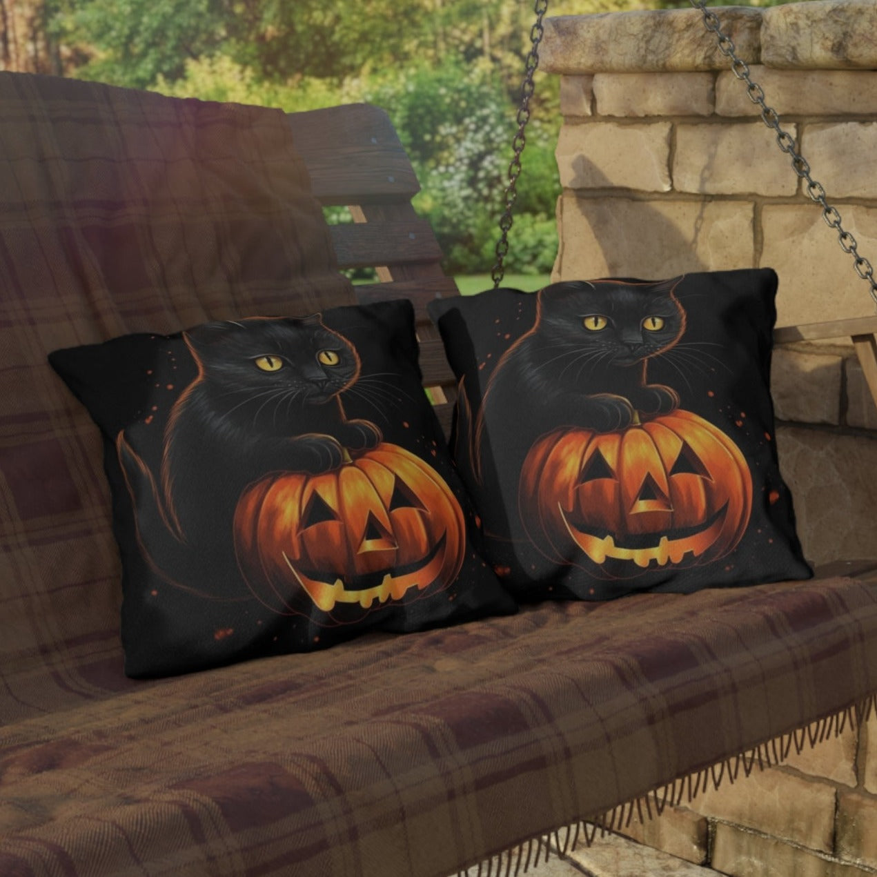 Simon the Cat (Spooky Season) Outdoor Pillow