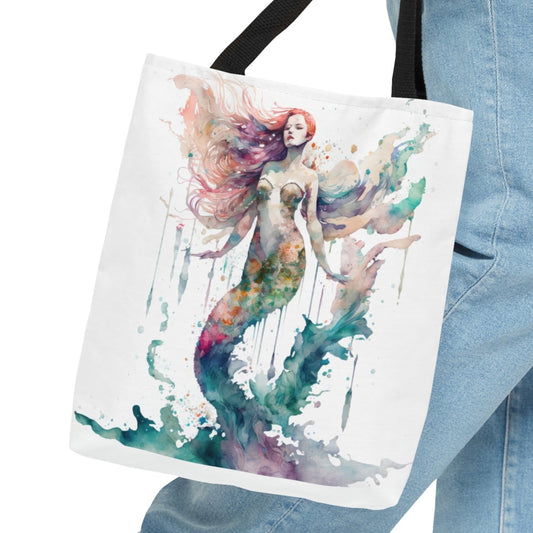 Mermaid Watercolor Tote Bag (Small, Medium, Large)