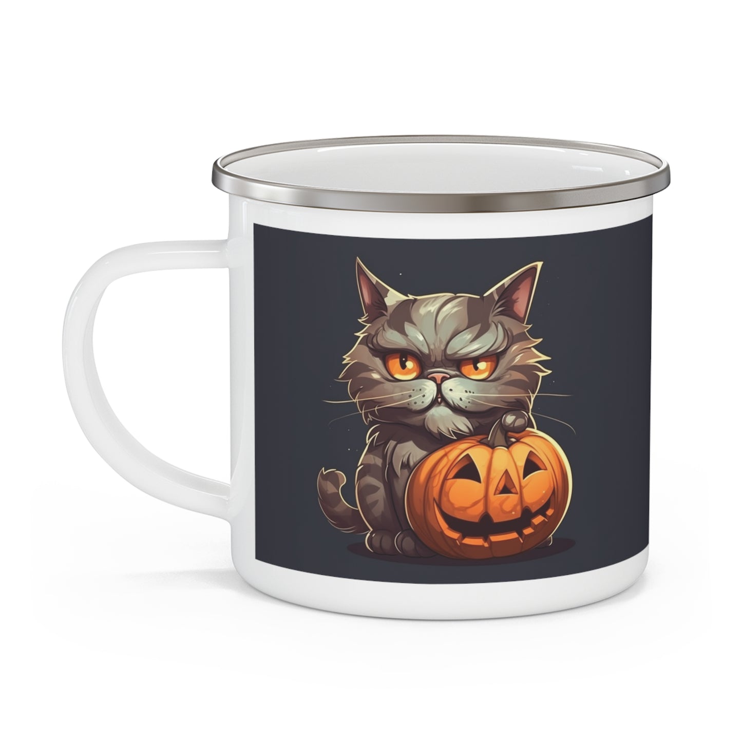 Spooky Season Cat - Enamel Camping Mug