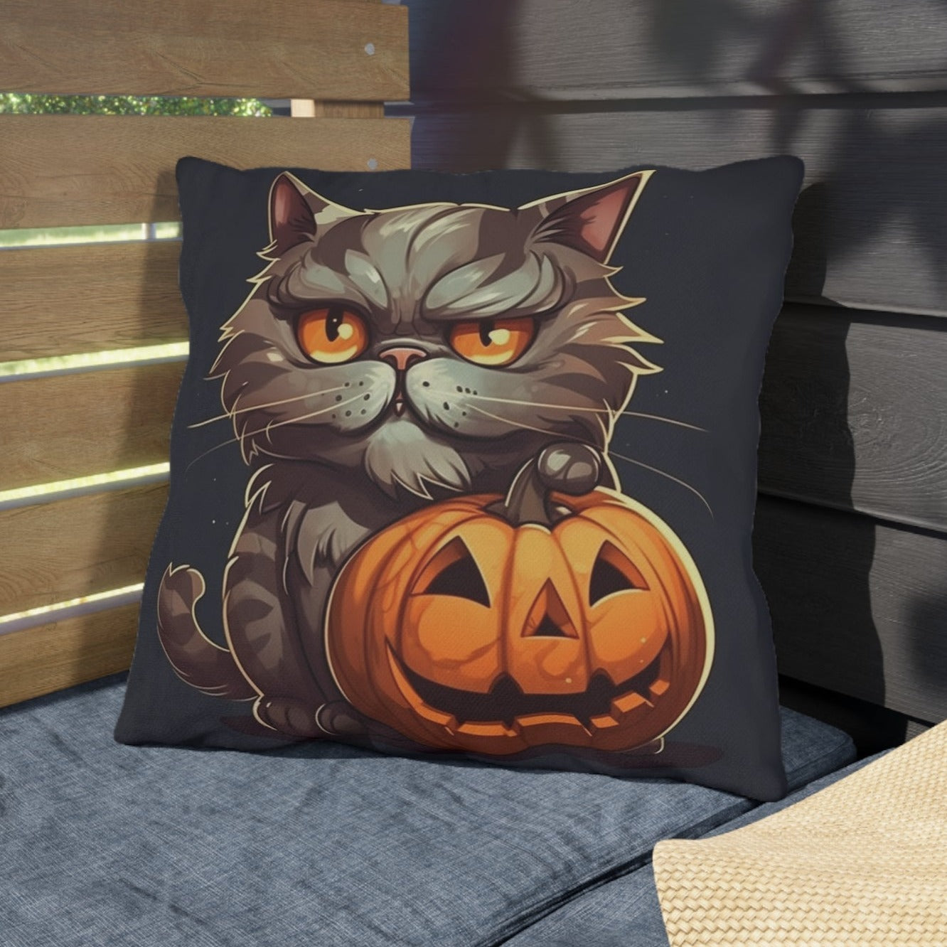 Spooky Season Cat - Outdoor Pillow