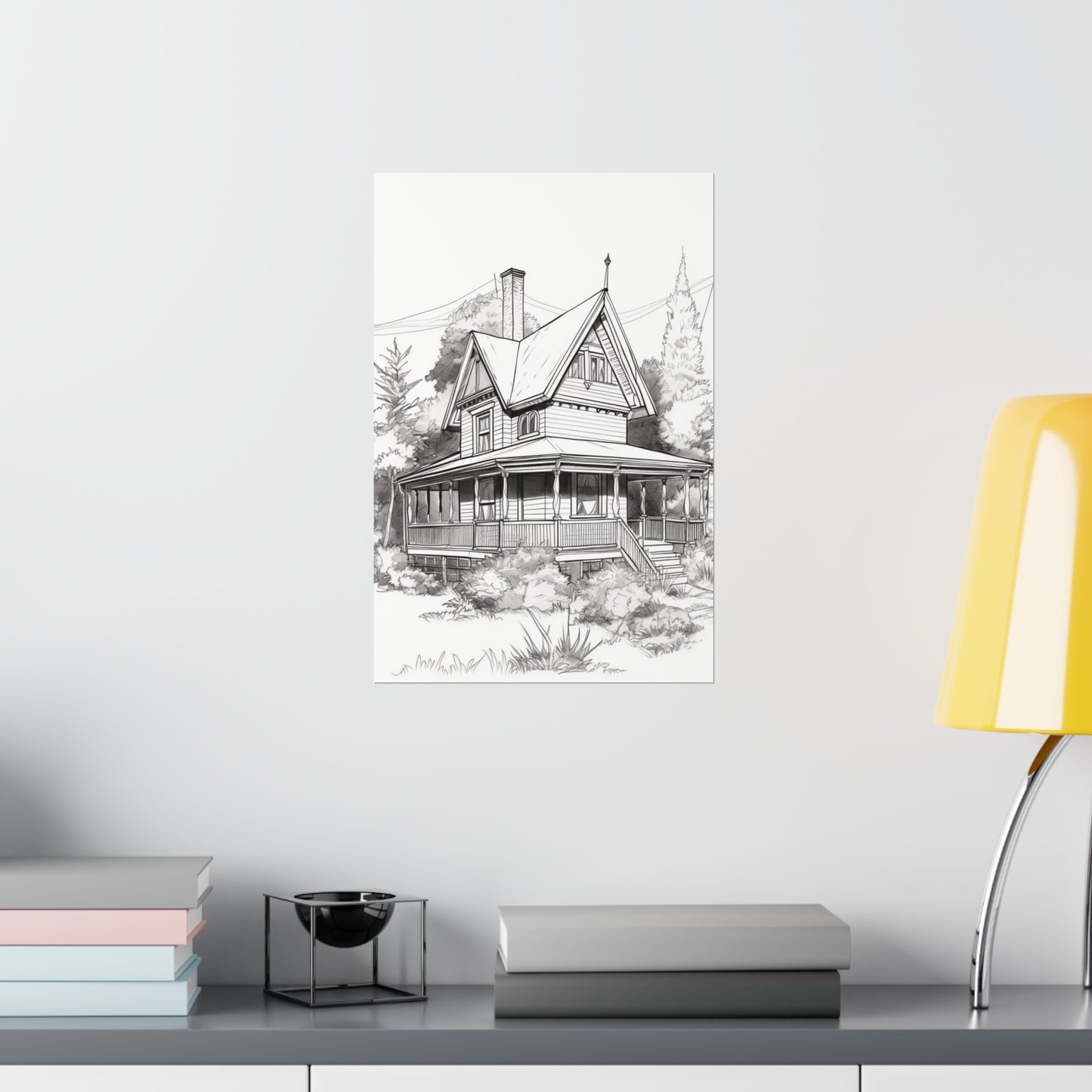 Coloring Poster (Wood Cabin)