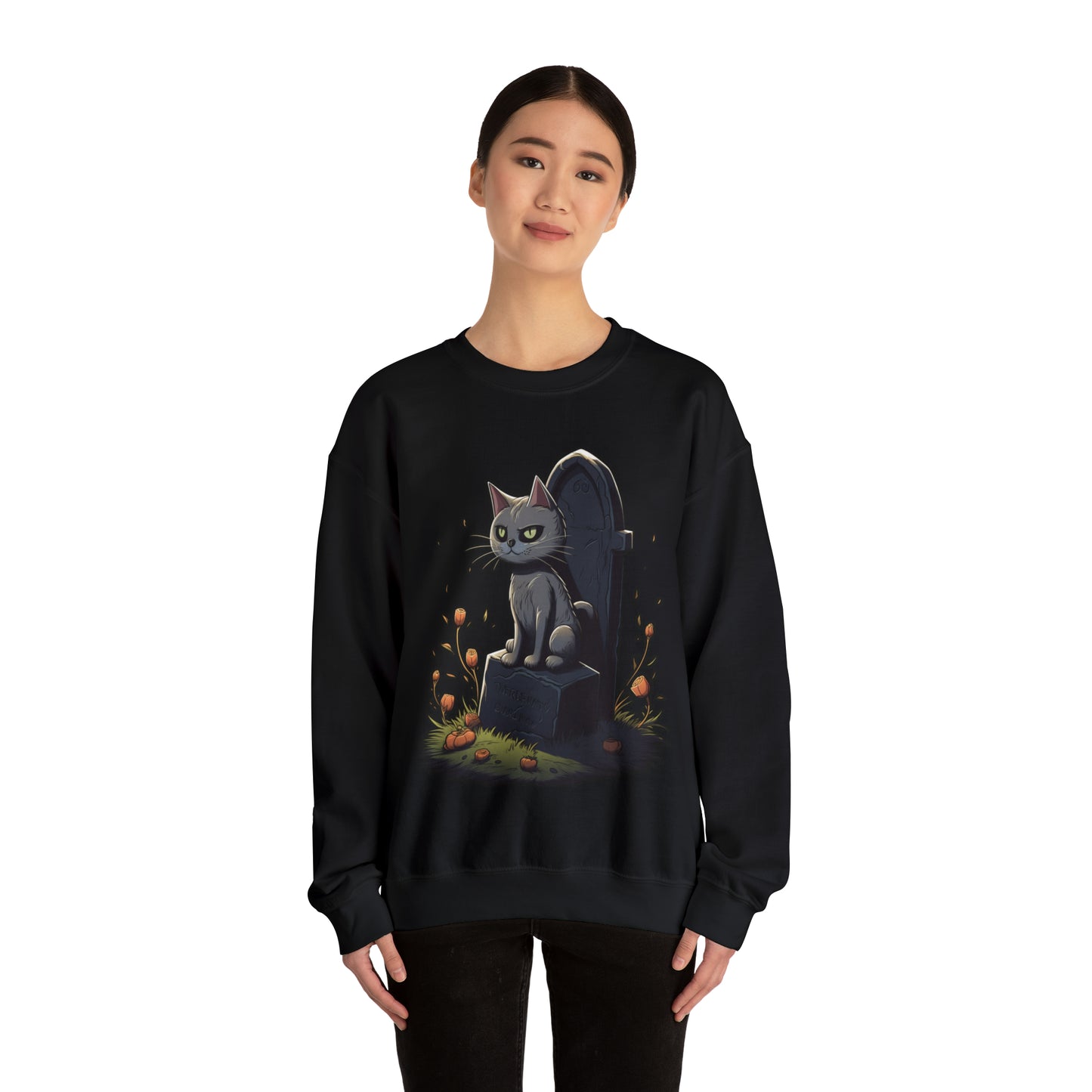 Spooky Season Cat Sweatshirt (Sizes S - 5XL)