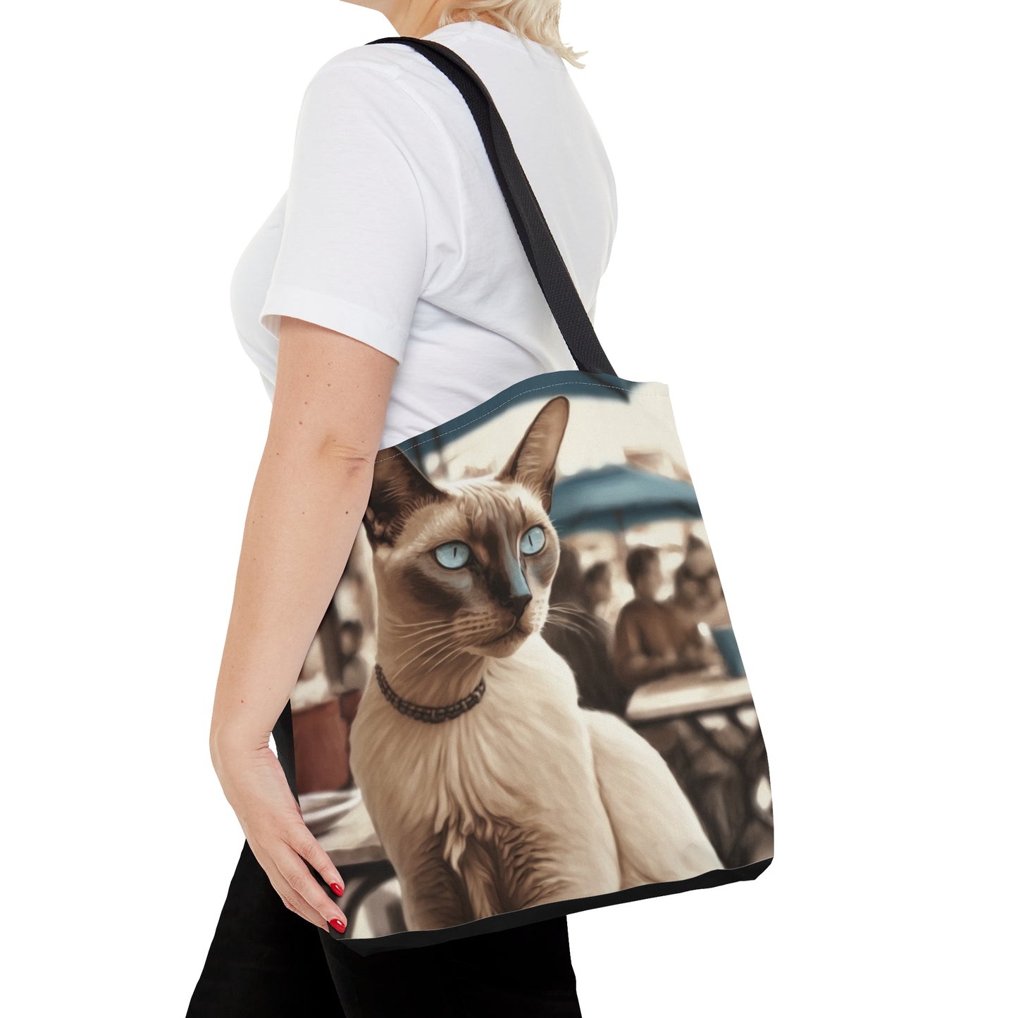 French Cafe Cat Tote Bag (Small, Medium, Large)