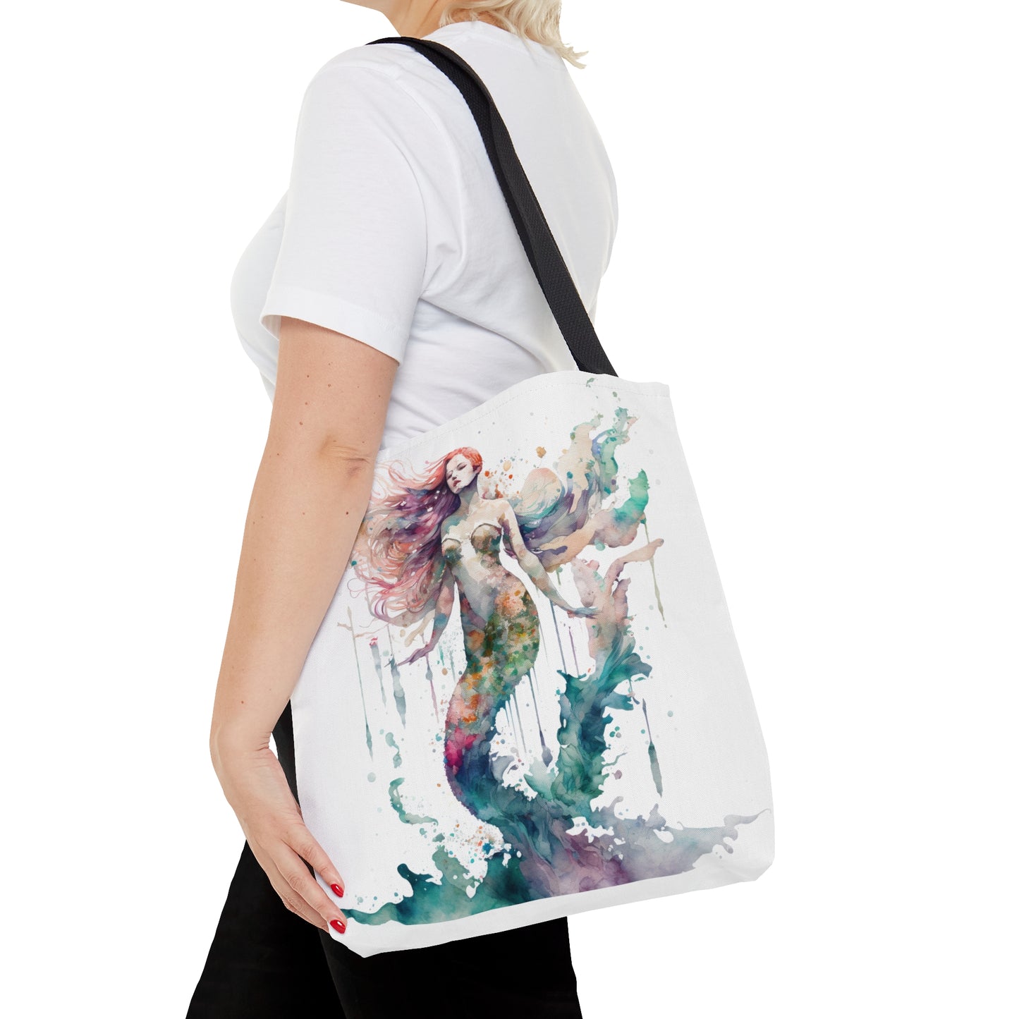 Mermaid Watercolor Tote Bag (Small, Medium, Large)