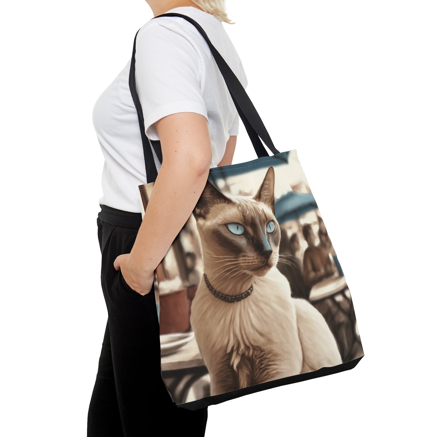 French Cafe Cat Tote Bag (Small, Medium, Large)