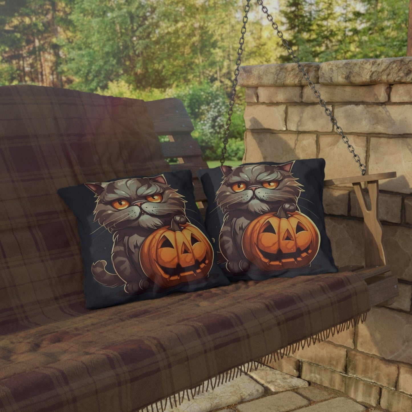 Spooky Season Cat - Outdoor Pillow