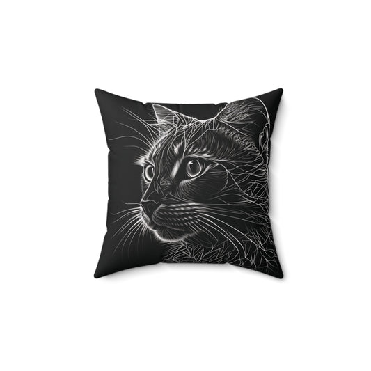 Cat Pillow (Black and White)