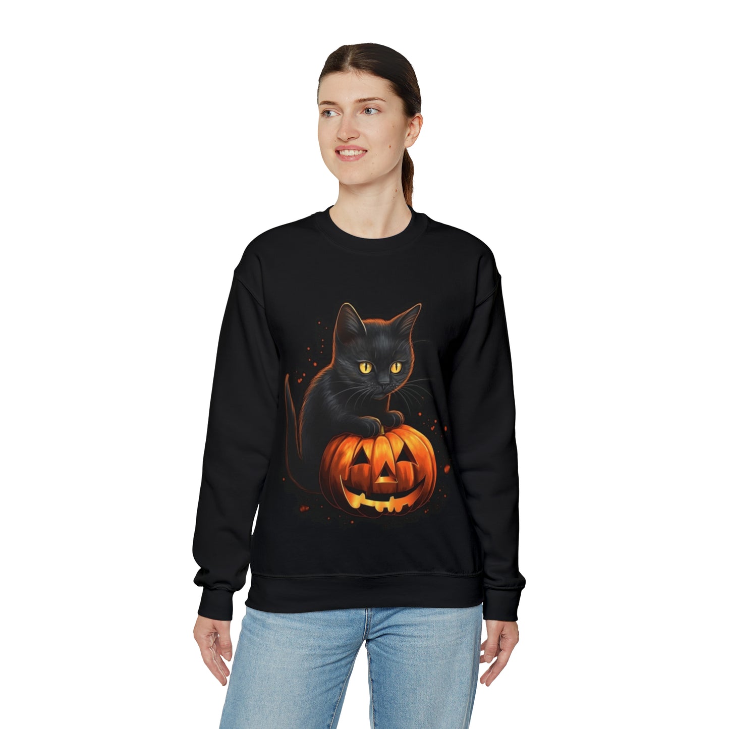 A Simon The Cat- Spooky Season Crewneck Sweatshirt (Sizes S - 3X)