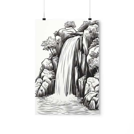 Coloring Poster (Waterfall)