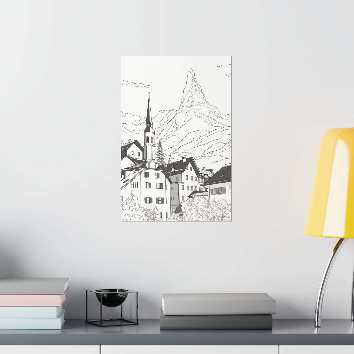 Coloring Poster (The Alps)