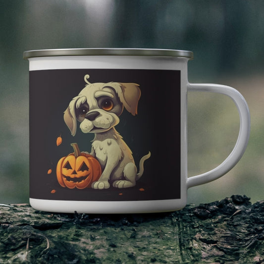 Spooky Season Dog - Enamel Camping Mug