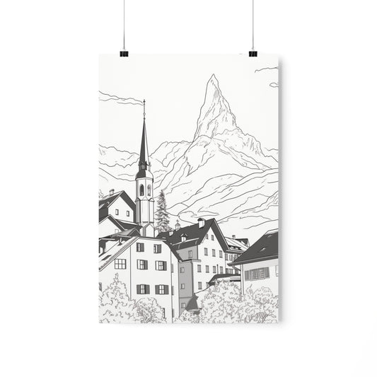 Coloring Poster (The Alps)