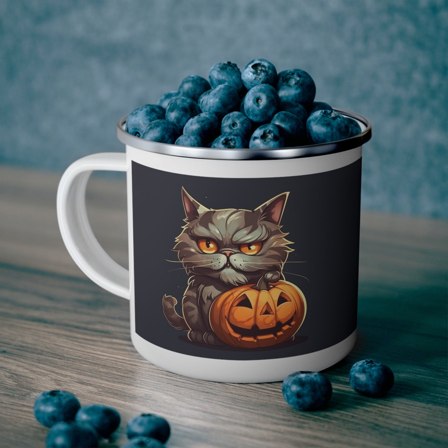 Spooky Season Cat - Enamel Camping Mug