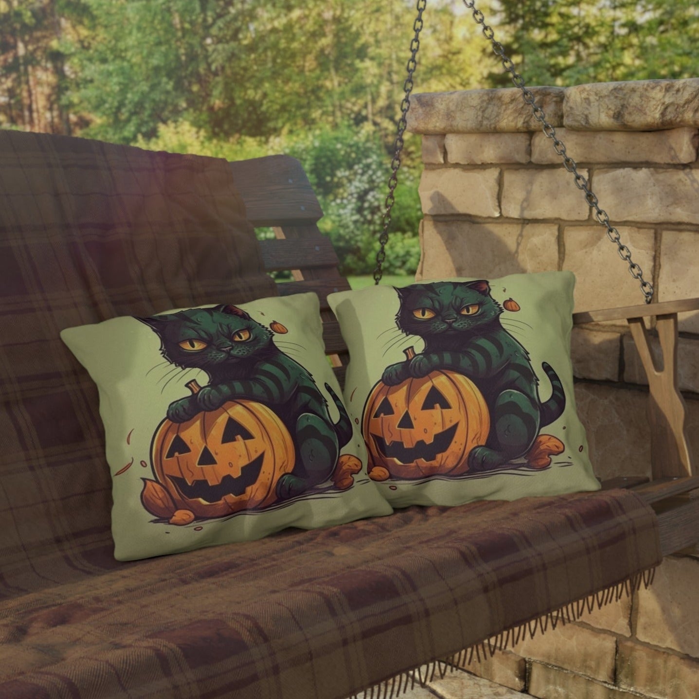 Spooky Season Cat - Outdoor Pillow