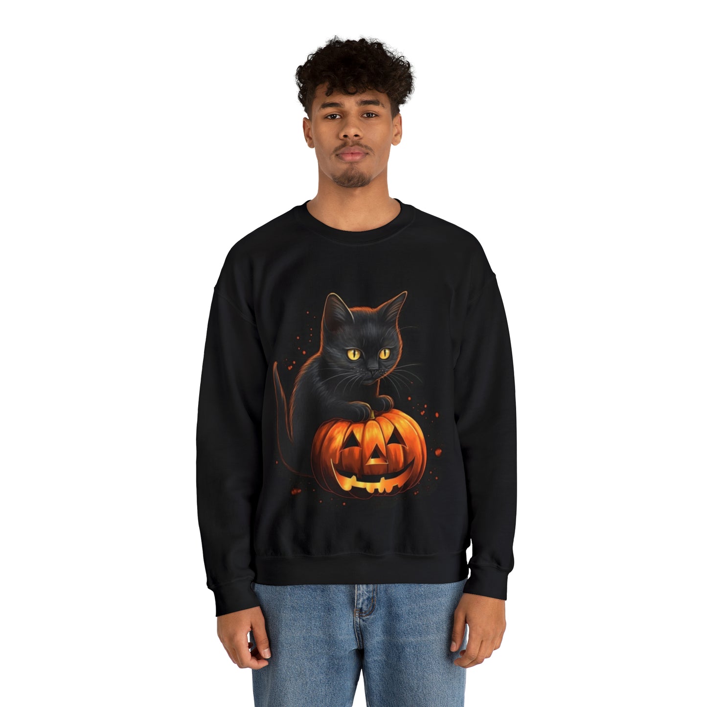 A Simon The Cat- Spooky Season Crewneck Sweatshirt (Sizes S - 3X)