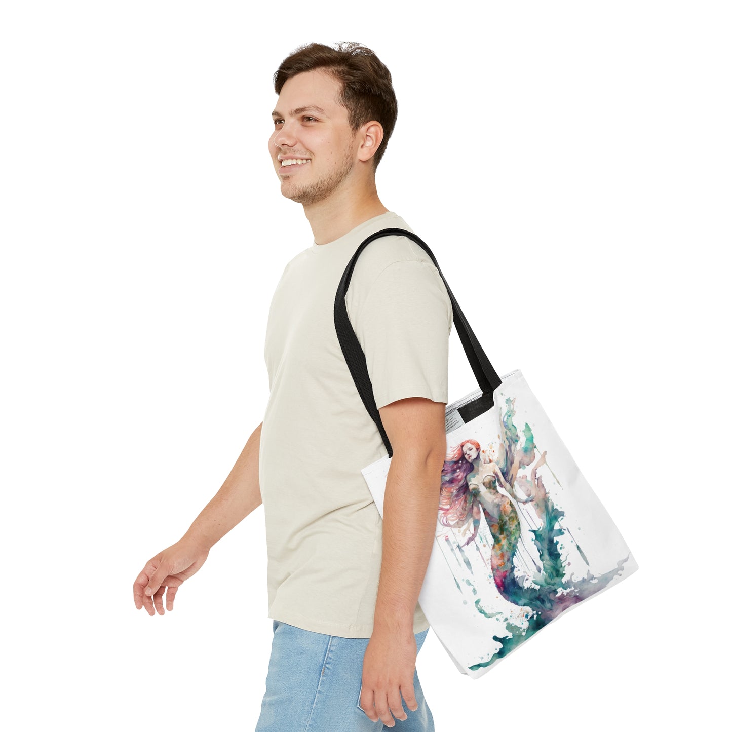 Mermaid Watercolor Tote Bag (Small, Medium, Large)