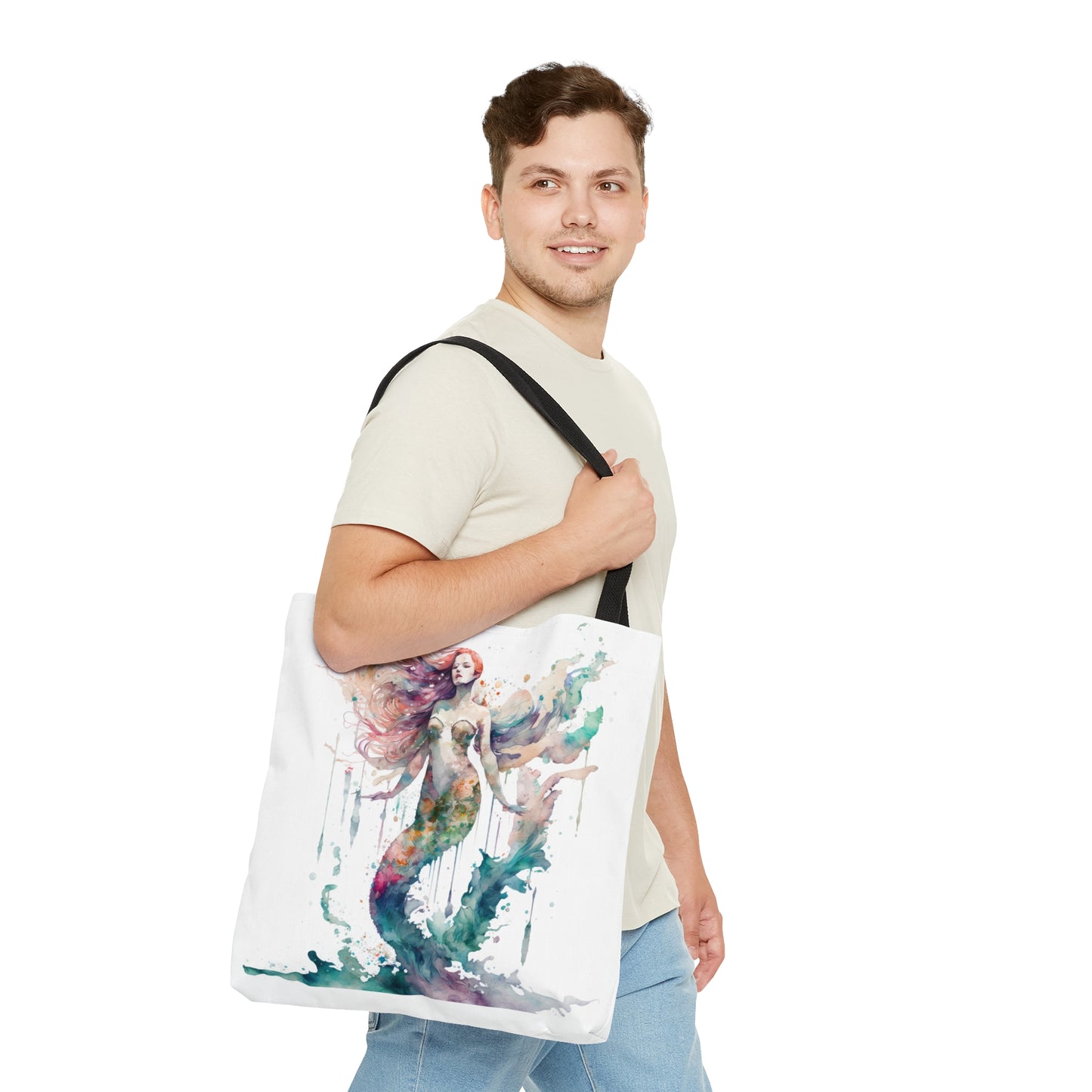 Mermaid Watercolor Tote Bag (Small, Medium, Large)