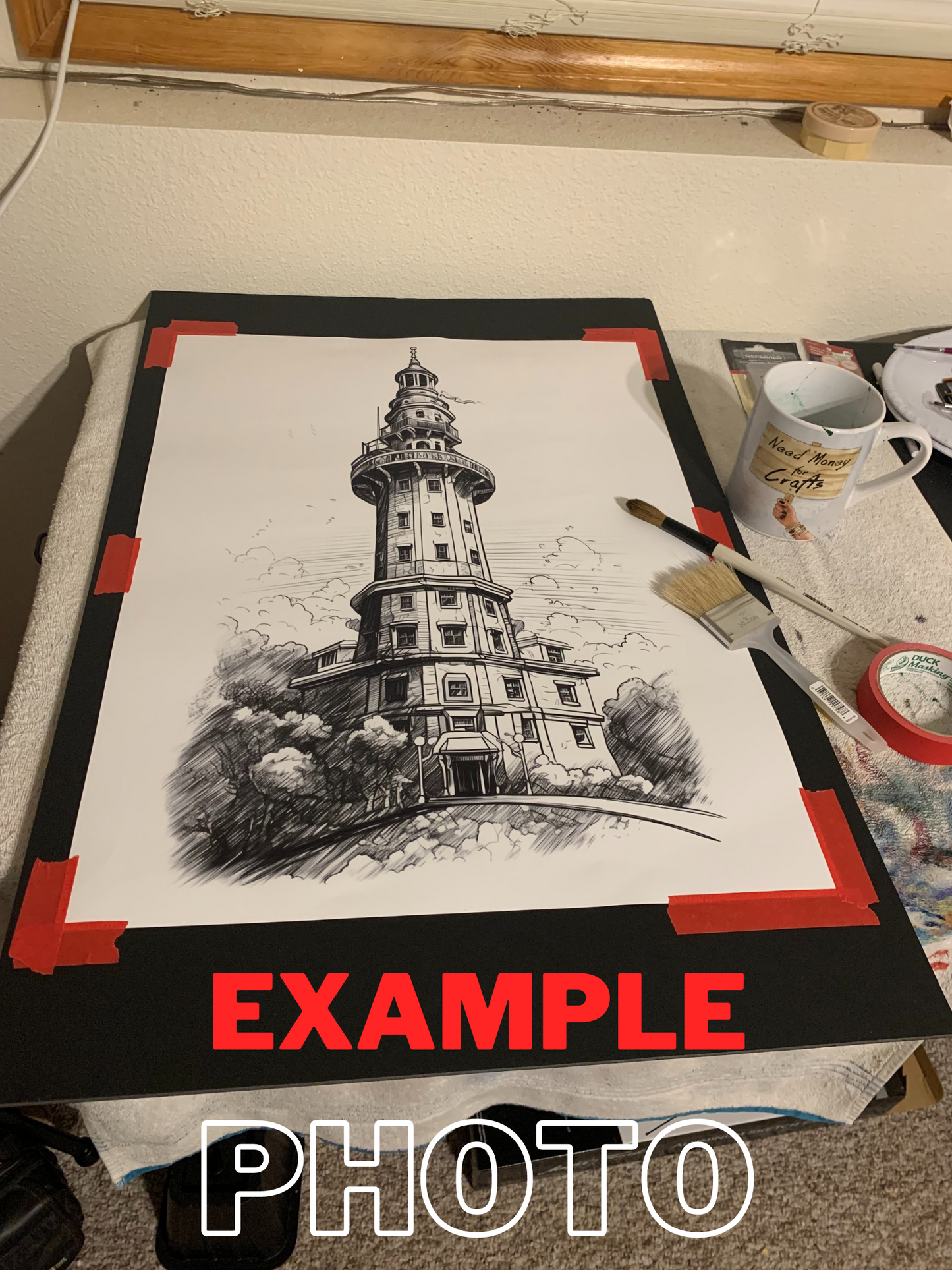 Coloring Poster (Wood Cabin)